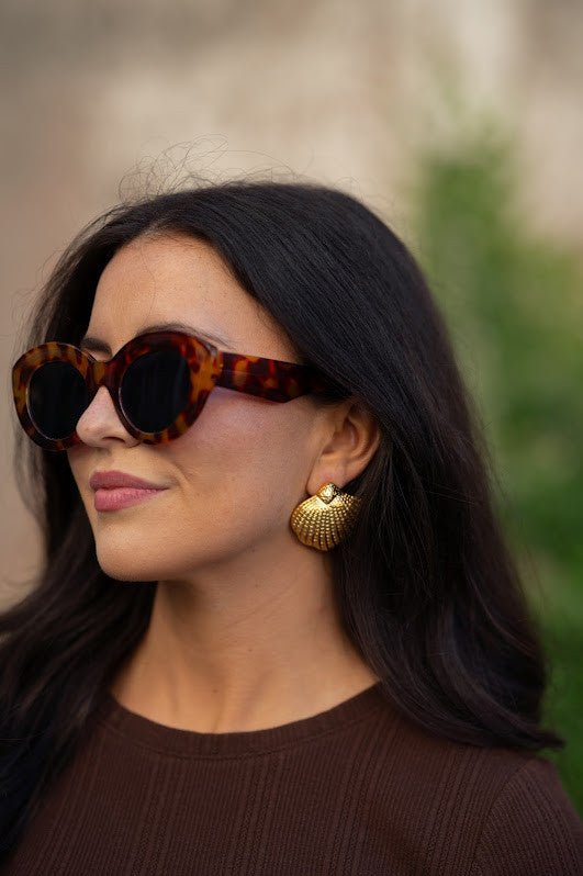 Sullivan Gold Shell Earring - 18k Gold Plated - Belle of the Ball Collection - Bexa Boutique