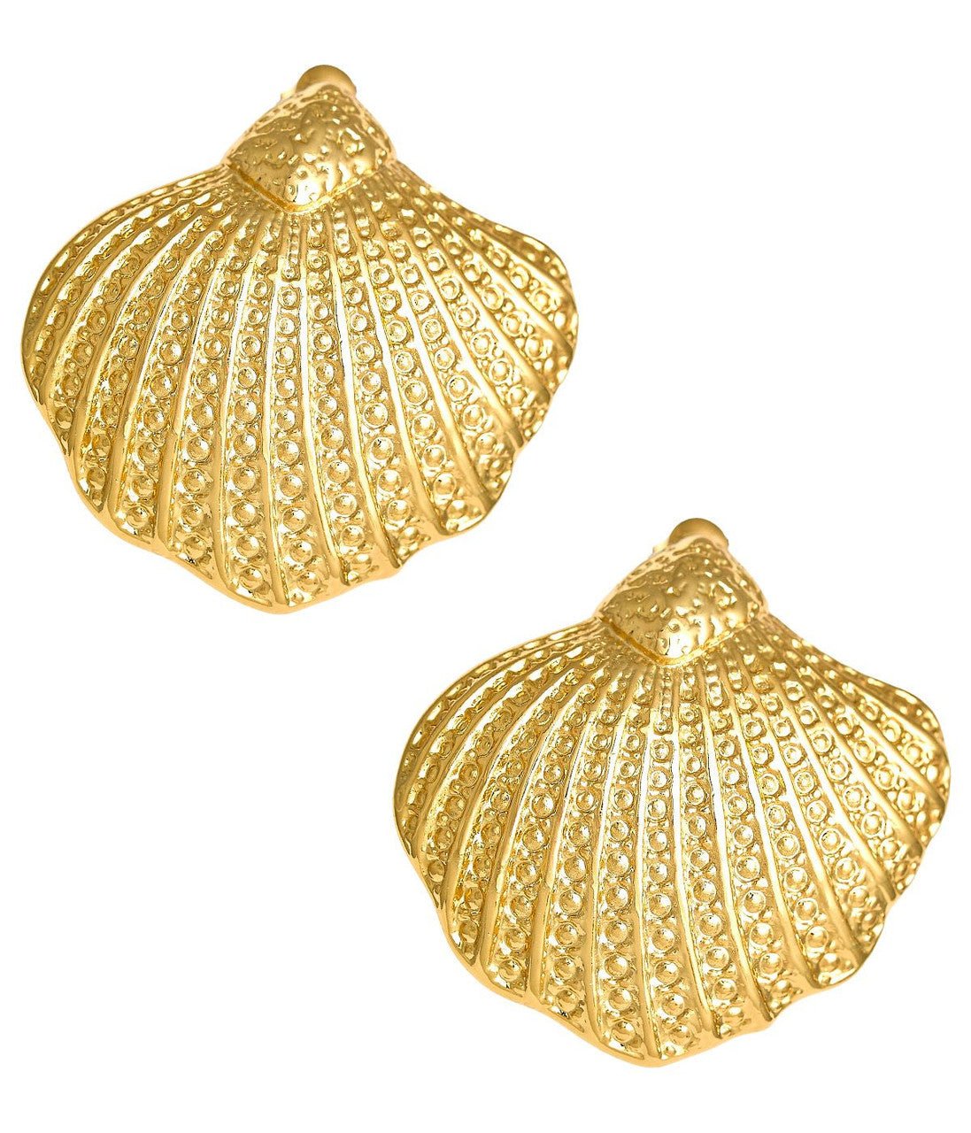 Sullivan Gold Shell Earring - 18k Gold Plated - Belle of the Ball Collection - Bexa Boutique