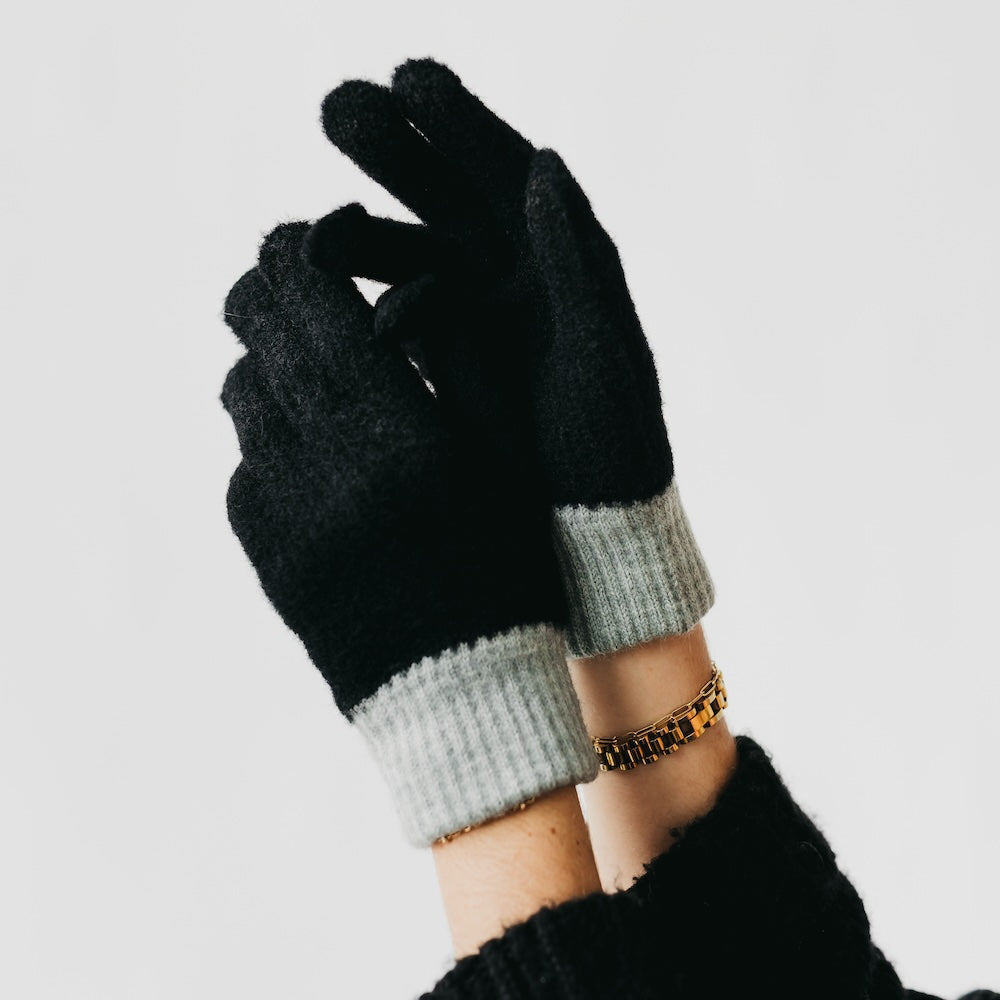 Two Tone Smart Gloves - Black/Gray - Bexa Boutique
