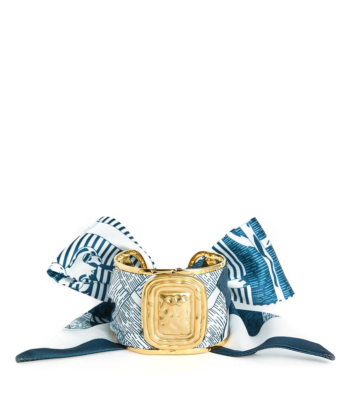 Wide Gold Scarf Cuff - Evie - Pink Multi - Bexa Boutique
