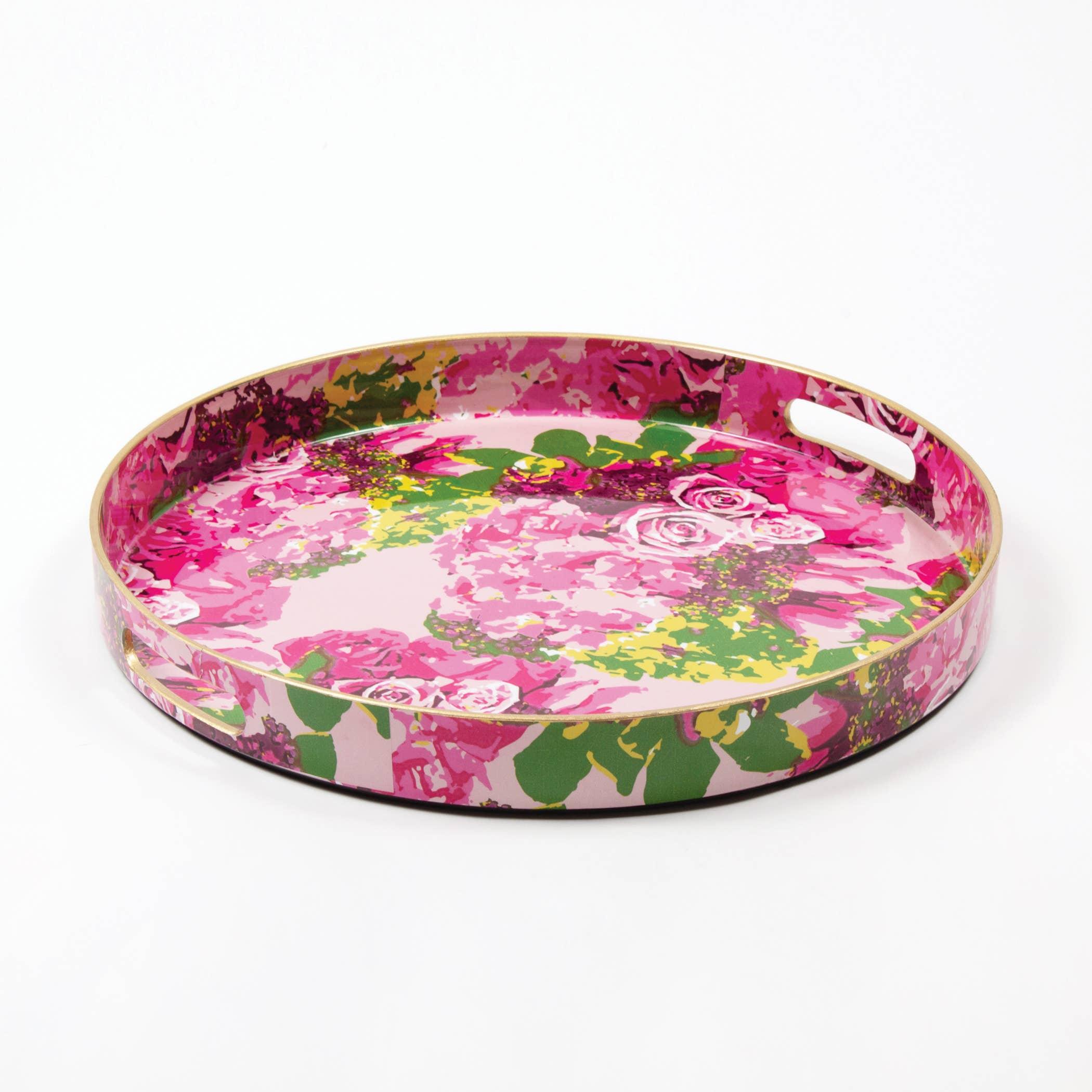 Rose Garden Round Tray Decorative - Bexa Boutique