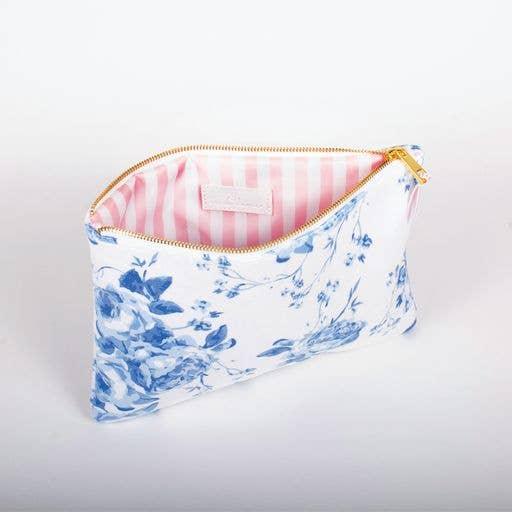 Blue Rose Terry Flat Pouch - Bexa Boutique