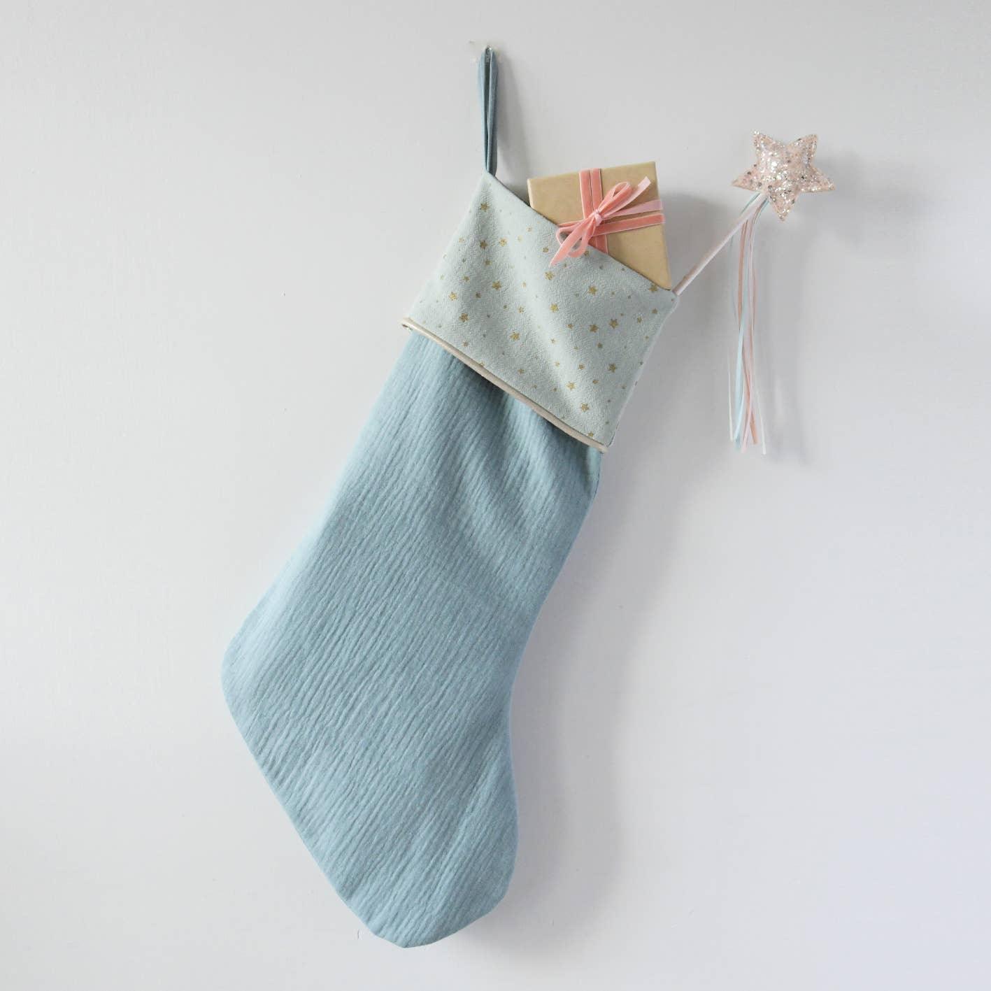 Starry Christmas Stocking Blue - Pretty Crafty Lady Shop