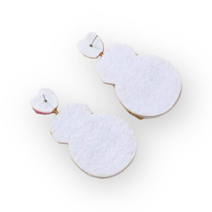 Beaded Bride Wedding Ring Earrings - Pretty Crafty Lady Shop