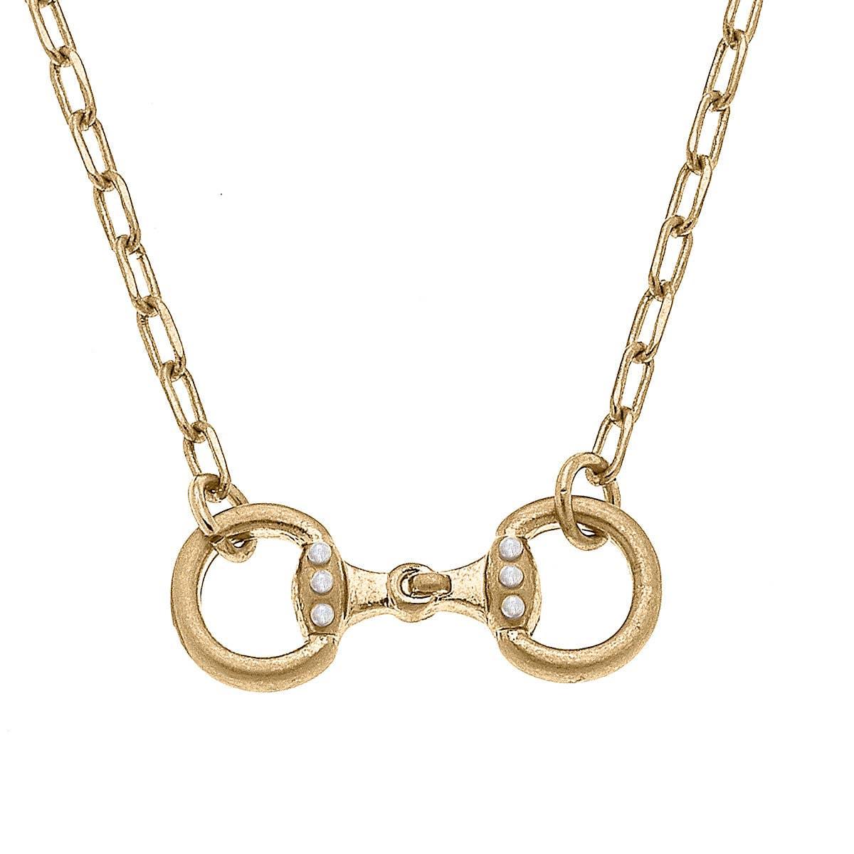 Canvas Style - Buckley Horsebit Necklace in Worn Gold - Bexa Boutique