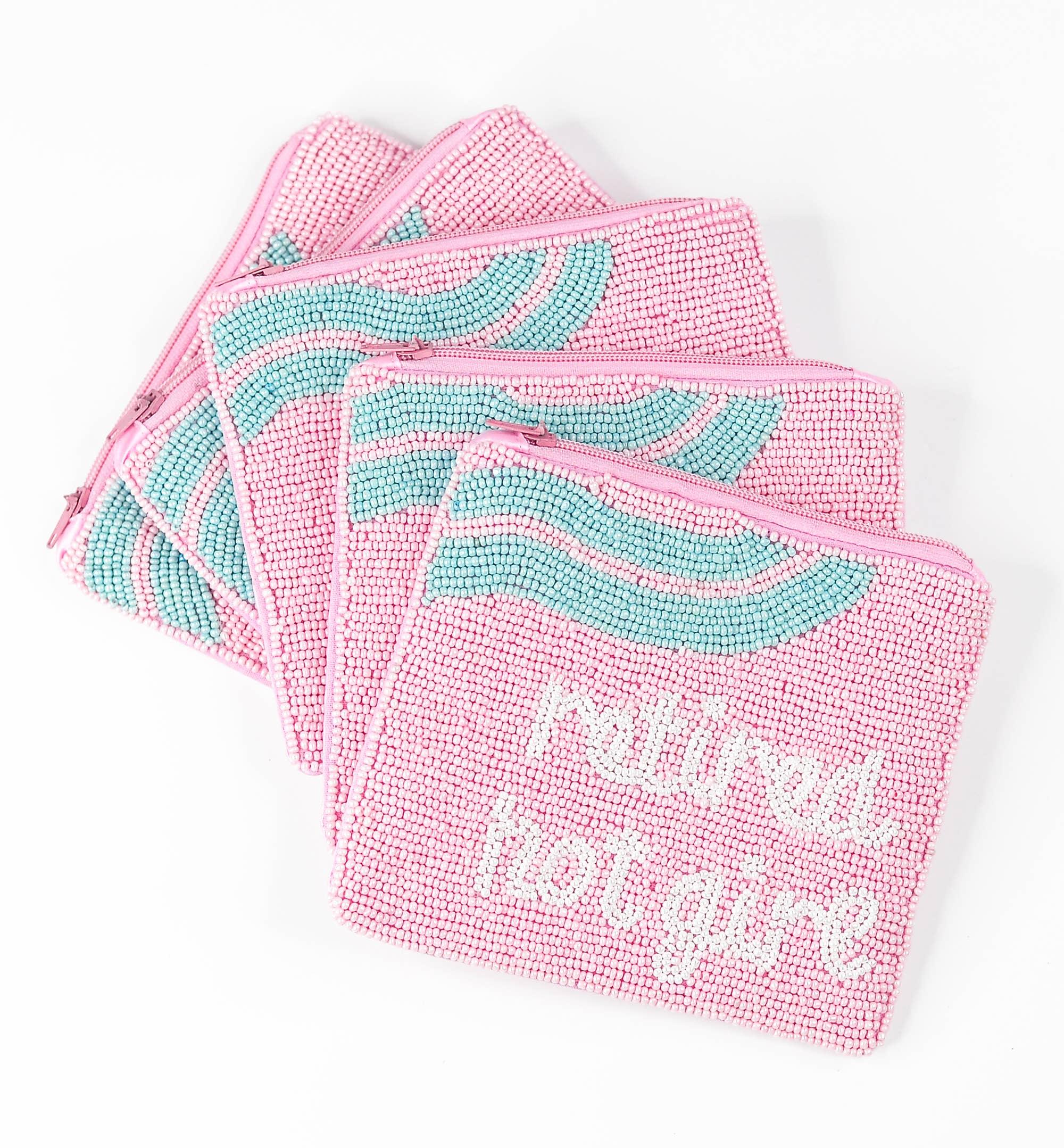 Retired Hot Girl Beaded Coin Purse, Beaded Bag, Makeup Bag - Bexa Boutique