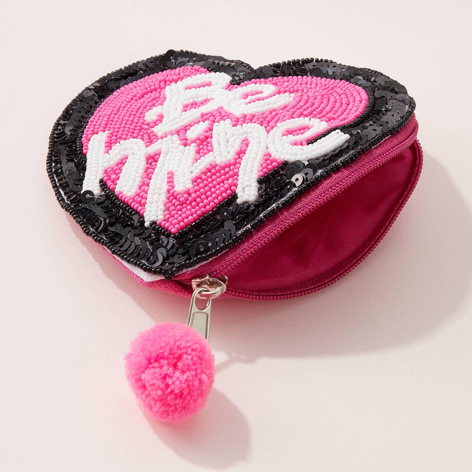 Heart Shaped Coin Purse BE MINE