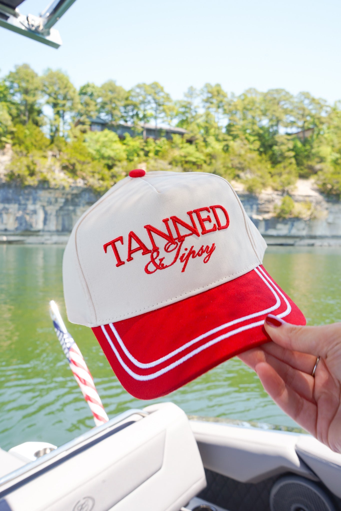 Tanned & Tipsy - Red Vintage Trucker Hat - Bexa Boutique