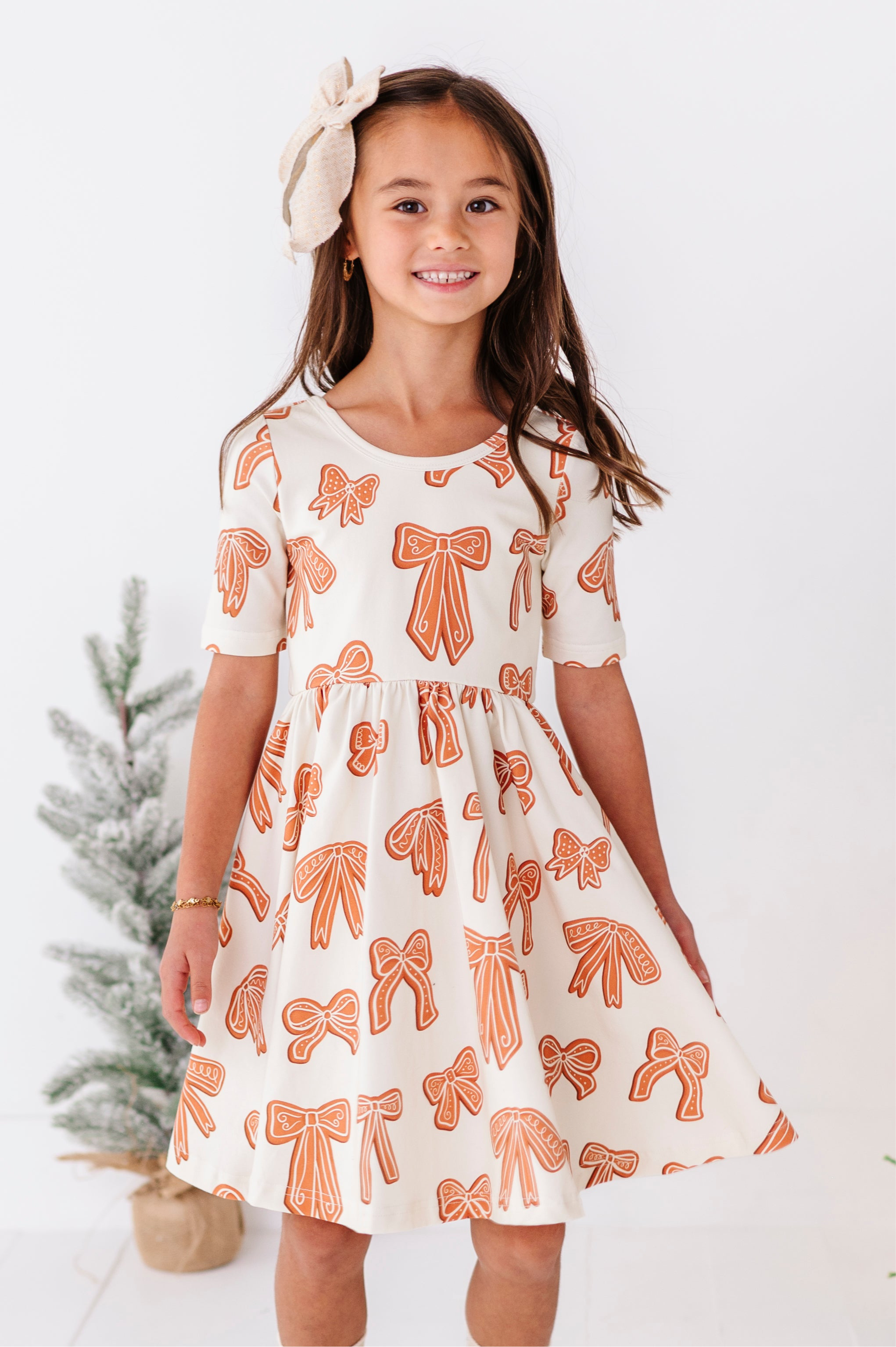 Gingerbread Bow Dress | Scoop Back Dress