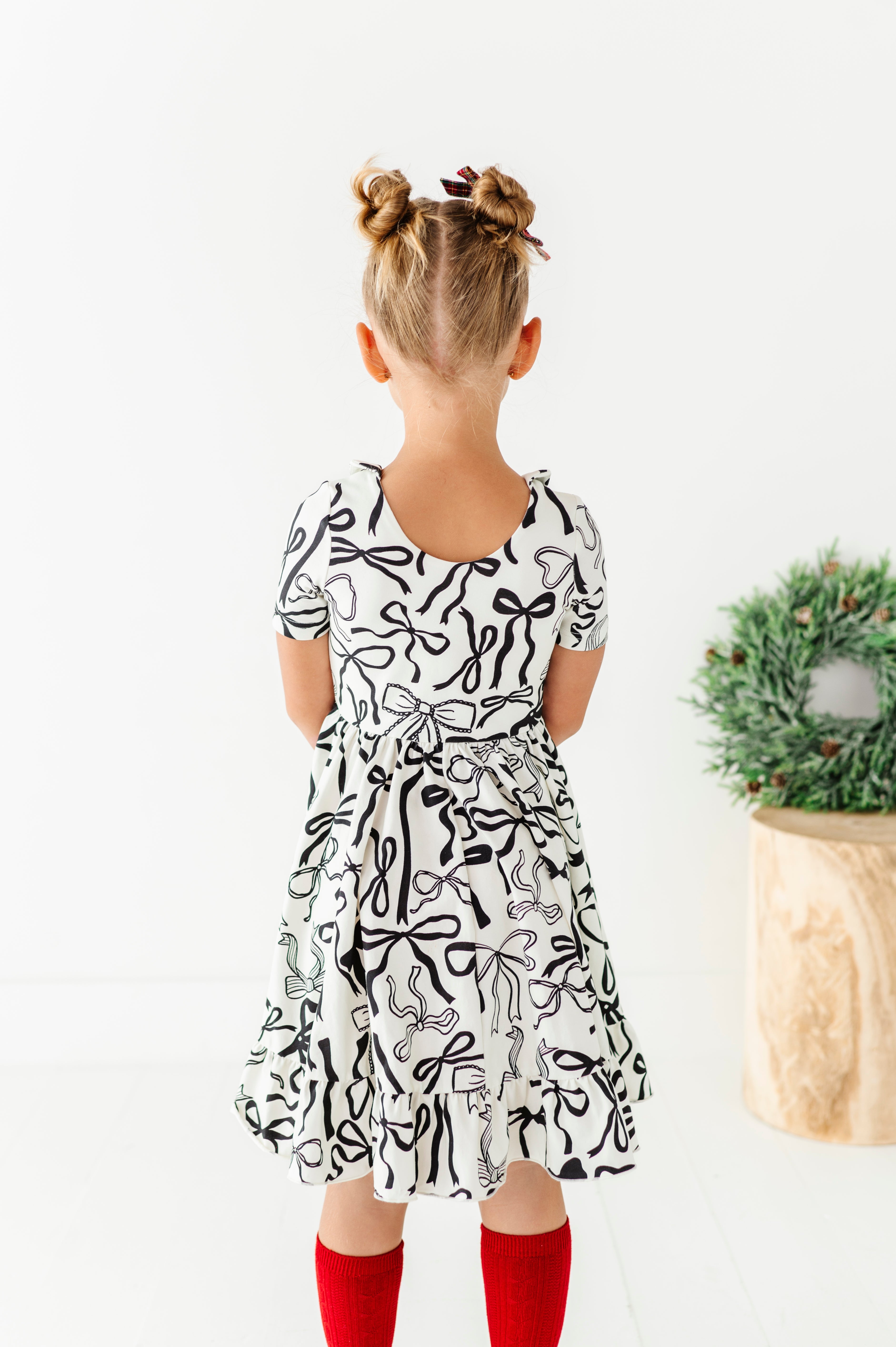 Cream Preppy Bow Dress | Collard Twirl Dress