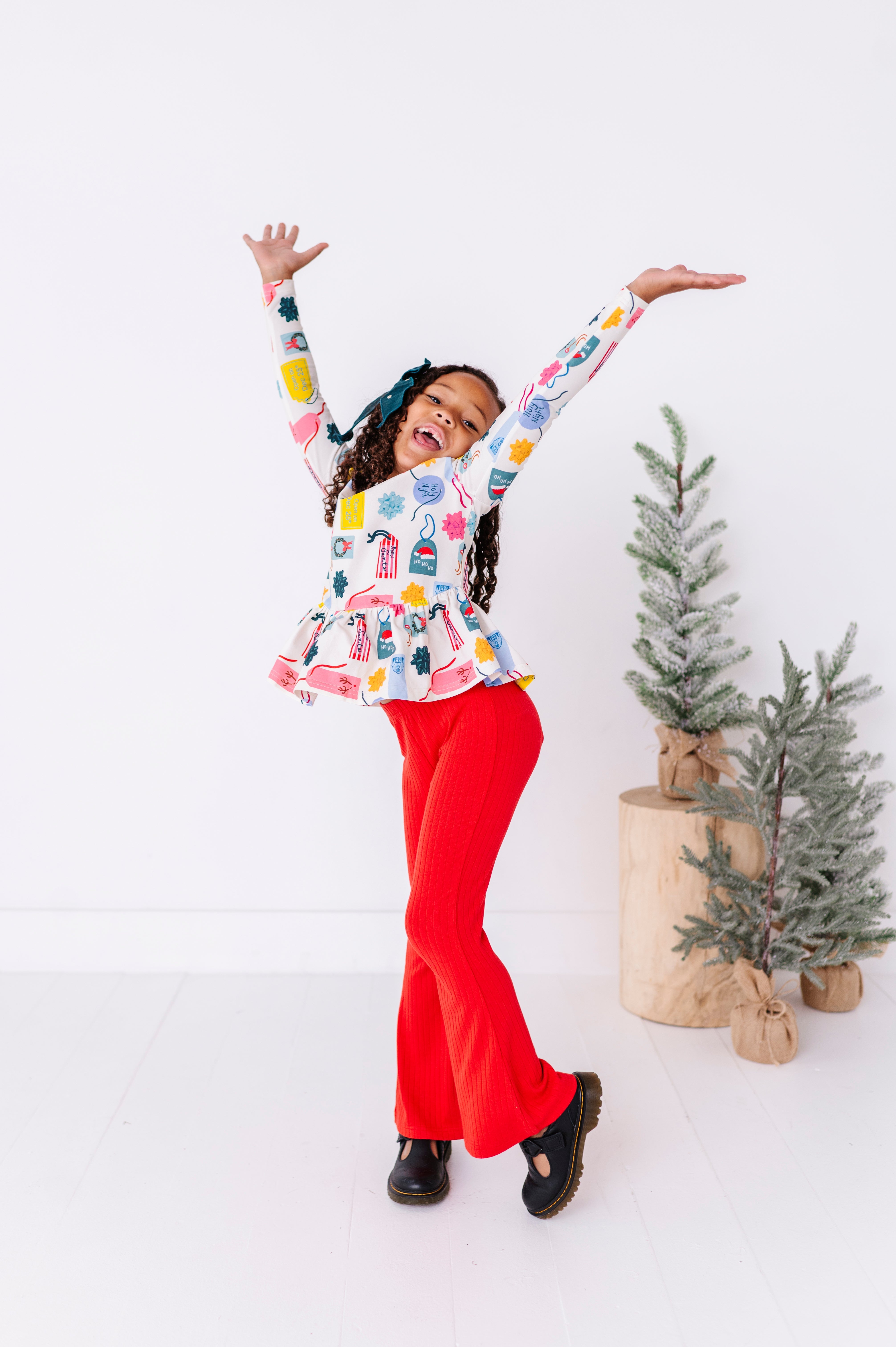 Holly Red Flare Pants | RIBBED FLARES