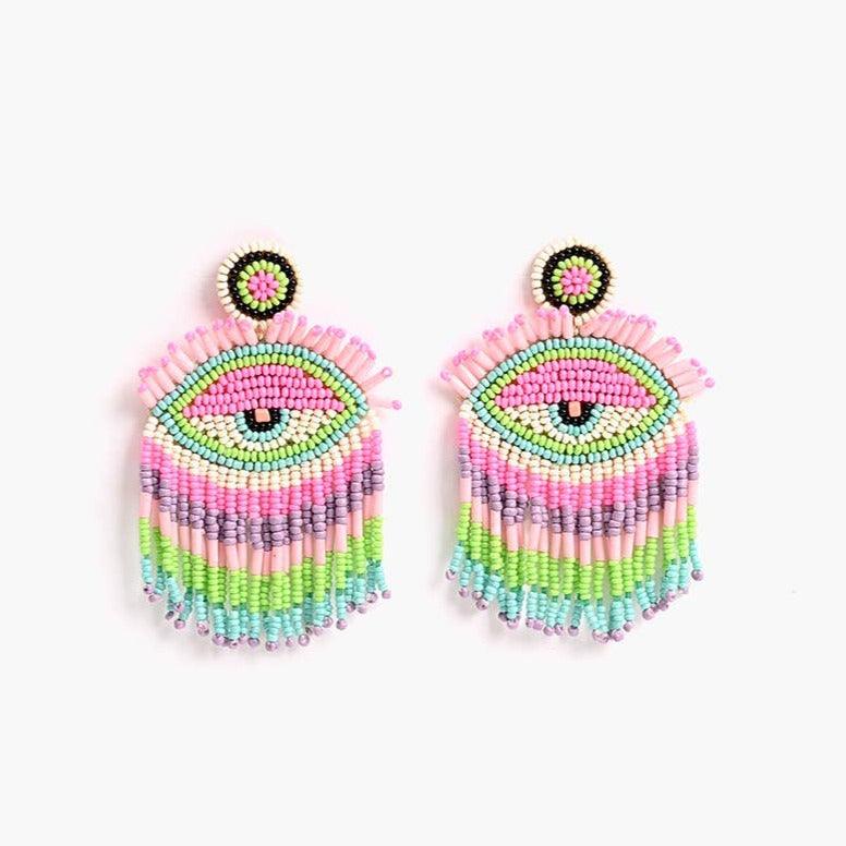 America & Beyond - Pink Lazy Eye Earrings