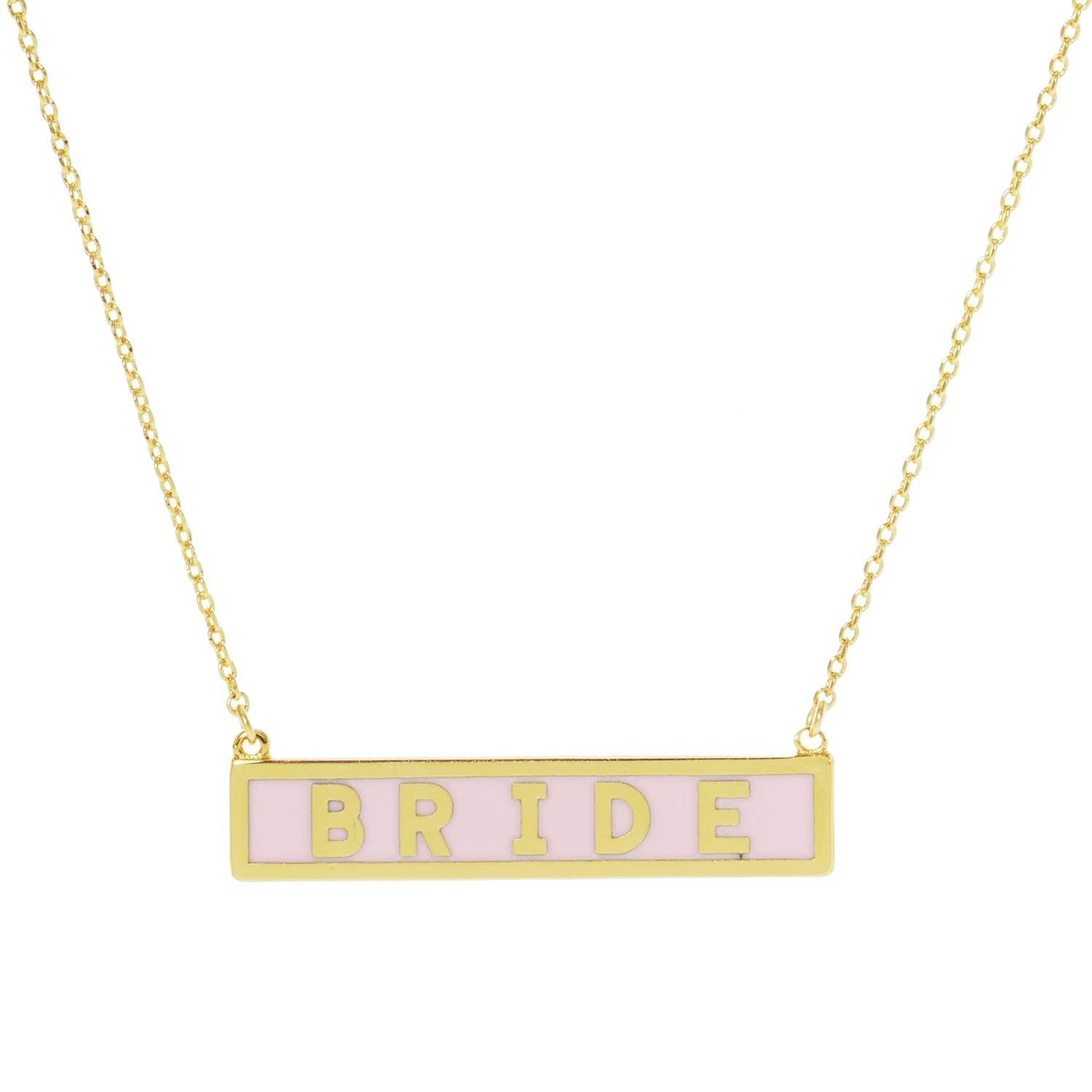 Gold-Dipped BRIDE Pendant Necklace