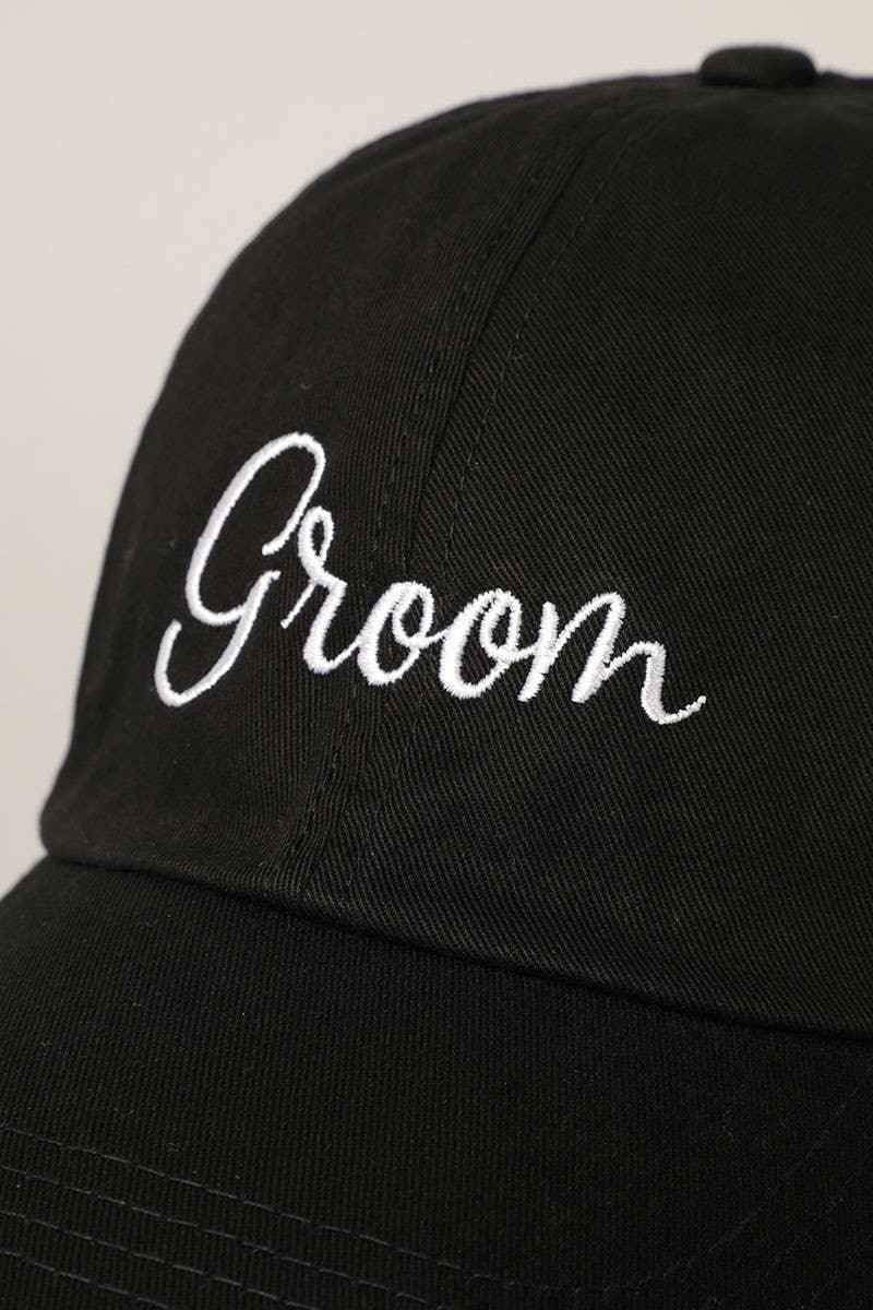 Groom Lettering Embroidery Baseball Cap