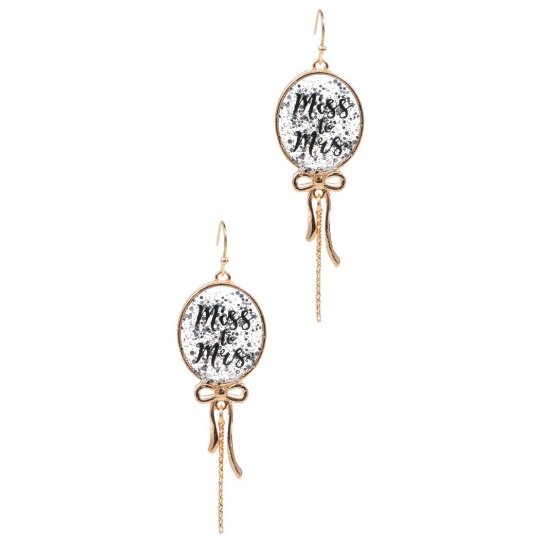 Miss to Mrs Bride Wedding Hook Earrings