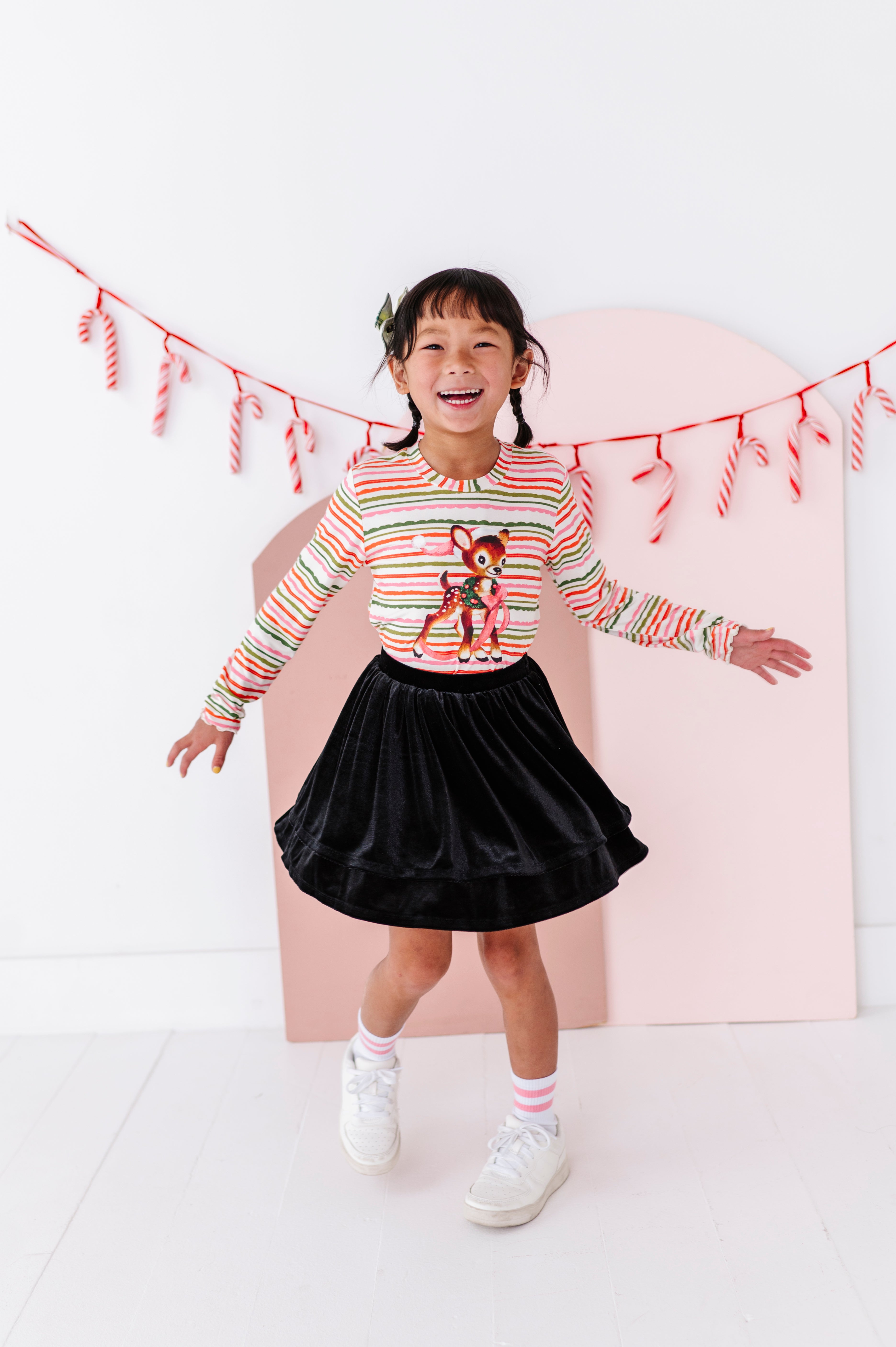 Vintage Reindeer Top| Bamboo Long Sleeve