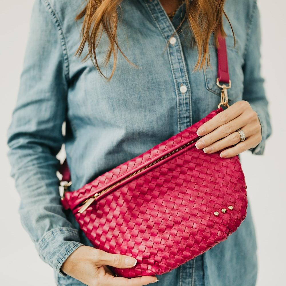 Westlyn Woven Bum Bag - TOP SELLER - Woven Checkered Black - Bexa Boutique