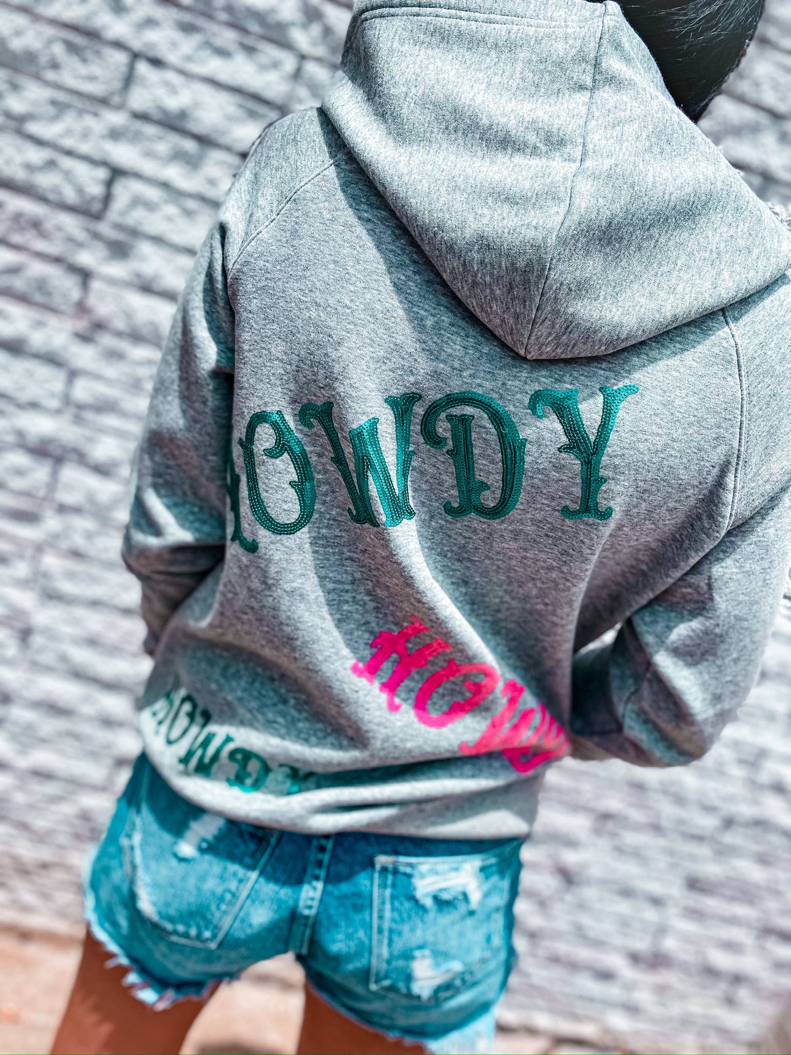 Howdy Howdy Howdy Sequin Embellished Hoodie