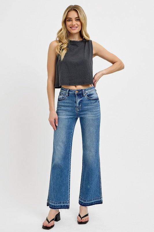 Raw Hem Ankle Bootcut Jeans -  Regular & Plus Sizes