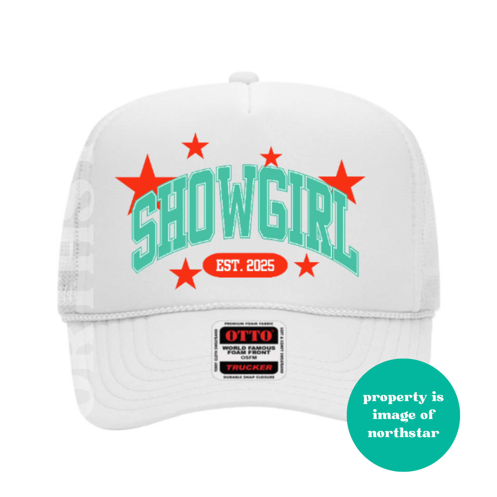 Showgirl Swiftie Trucker Hat - White