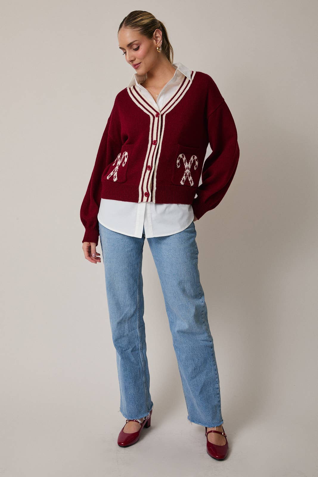 CANDY CANE SWEATER CARDIGAN