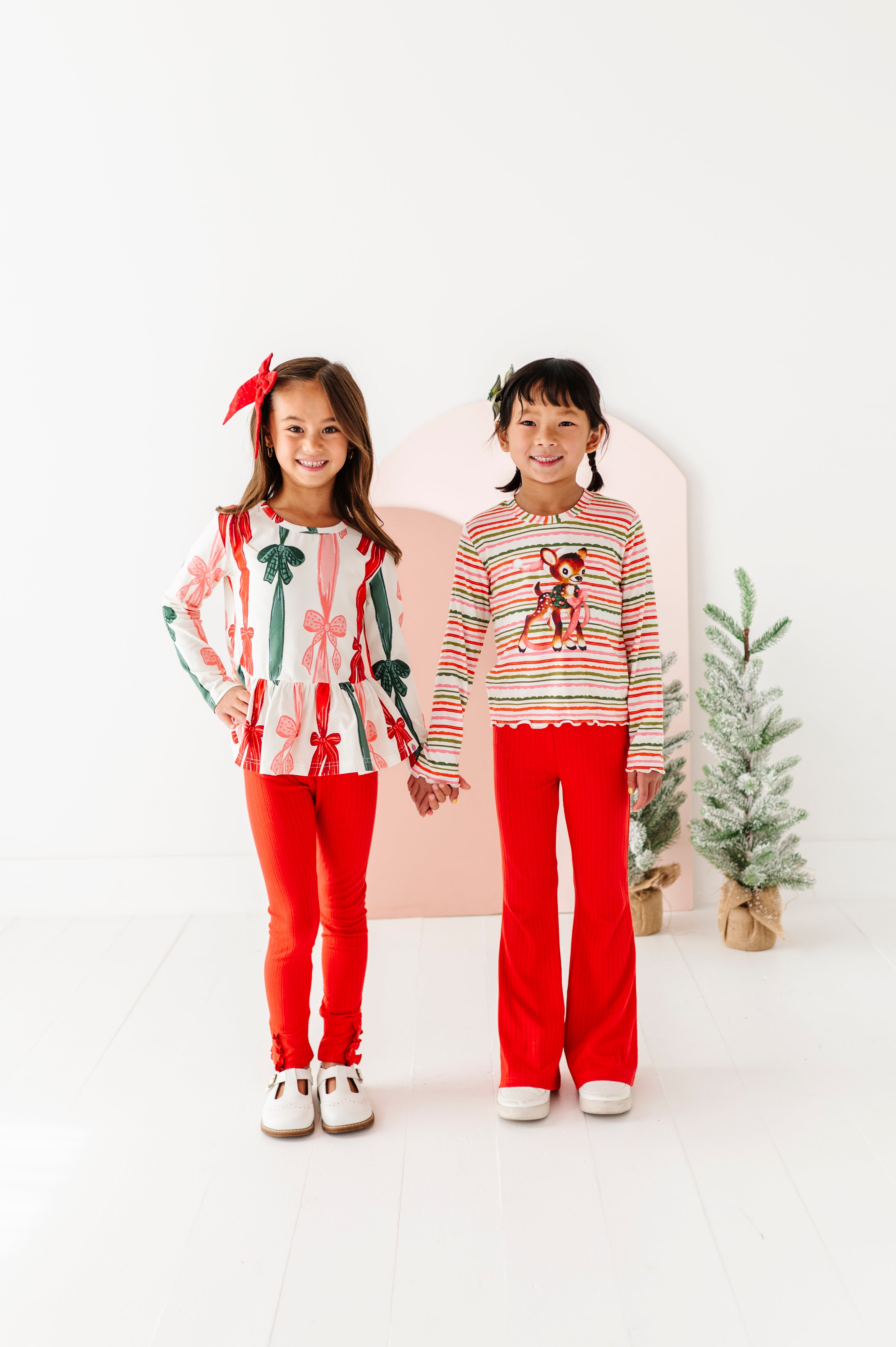 Holly Red Leggings | Ribbed SLIM LEGGINGS