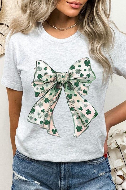 St Patrick's Day Coquette Bow Graphic Plus Tee