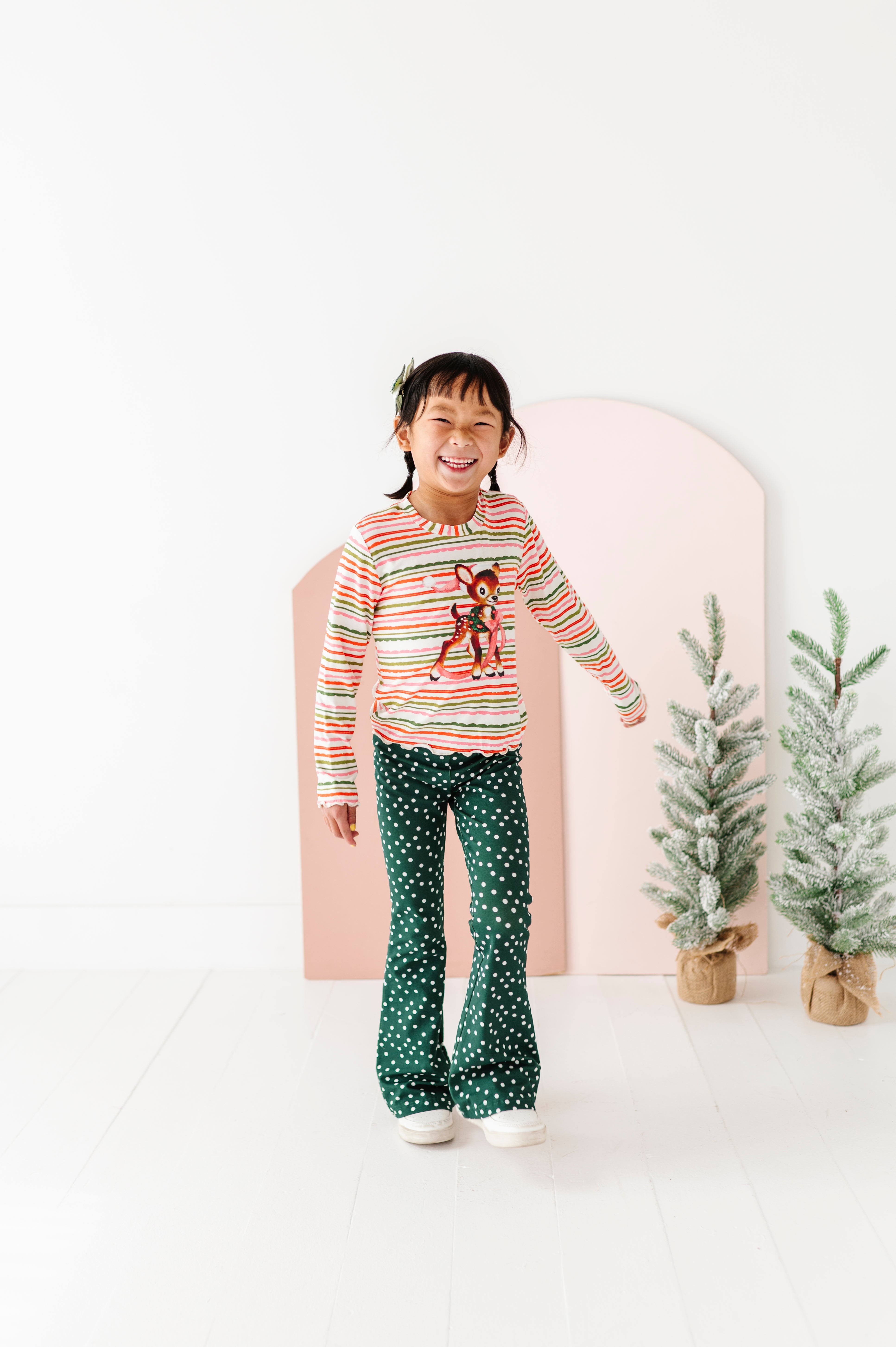 Vintage Reindeer Top| Bamboo Long Sleeve