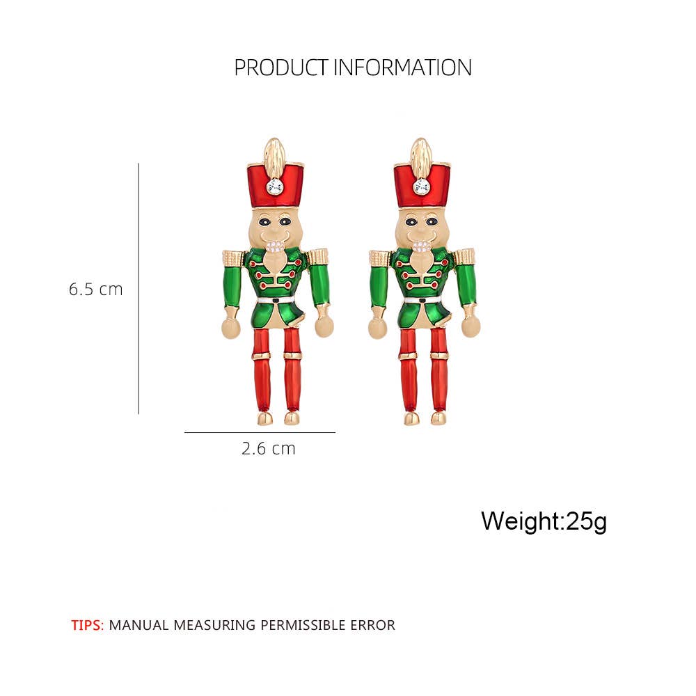 Nutcracker Soldier Alloy Earrings