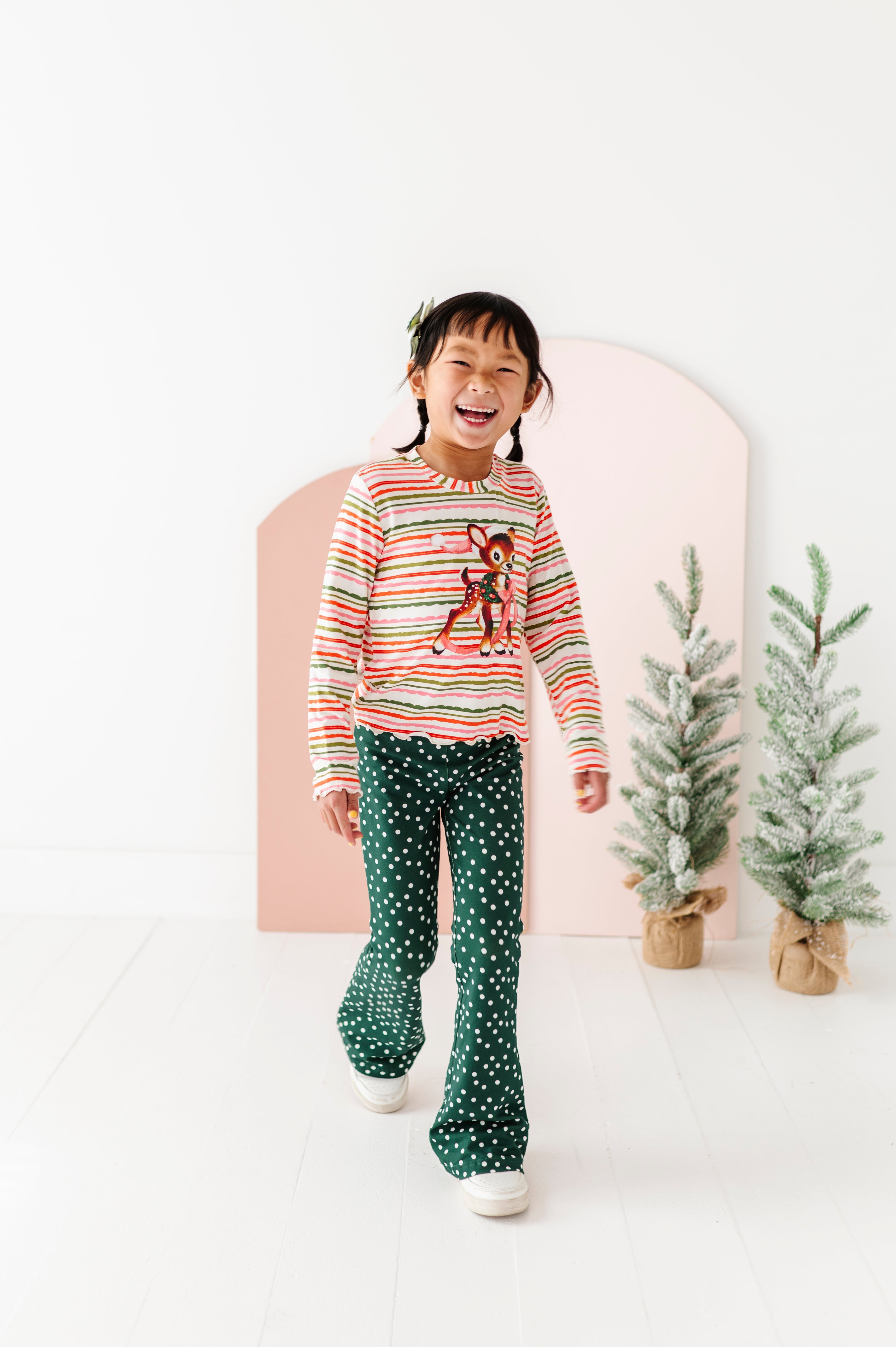 Vintage Reindeer Top| Bamboo Long Sleeve