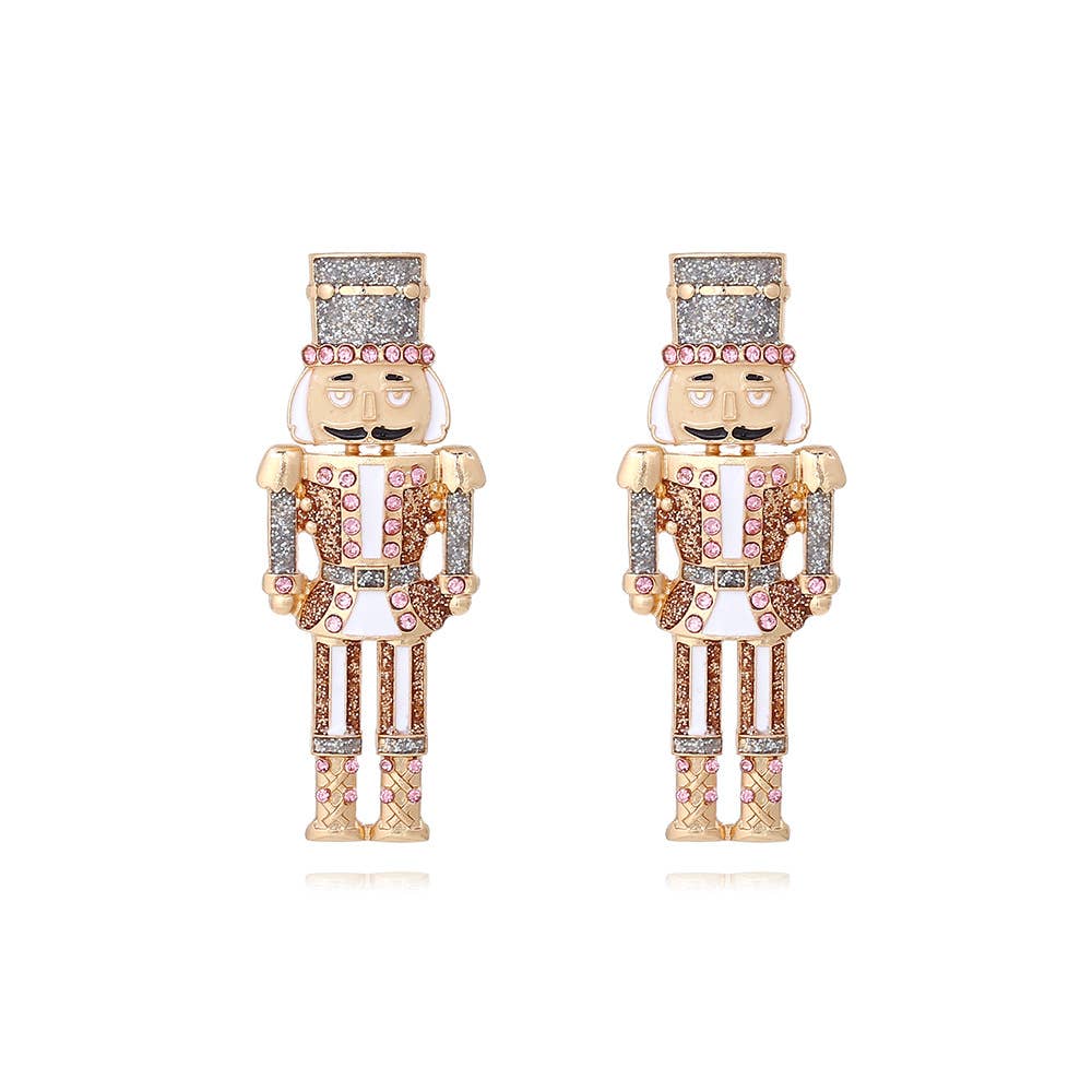 Nutcracker Rhinestone Dangle Earrings