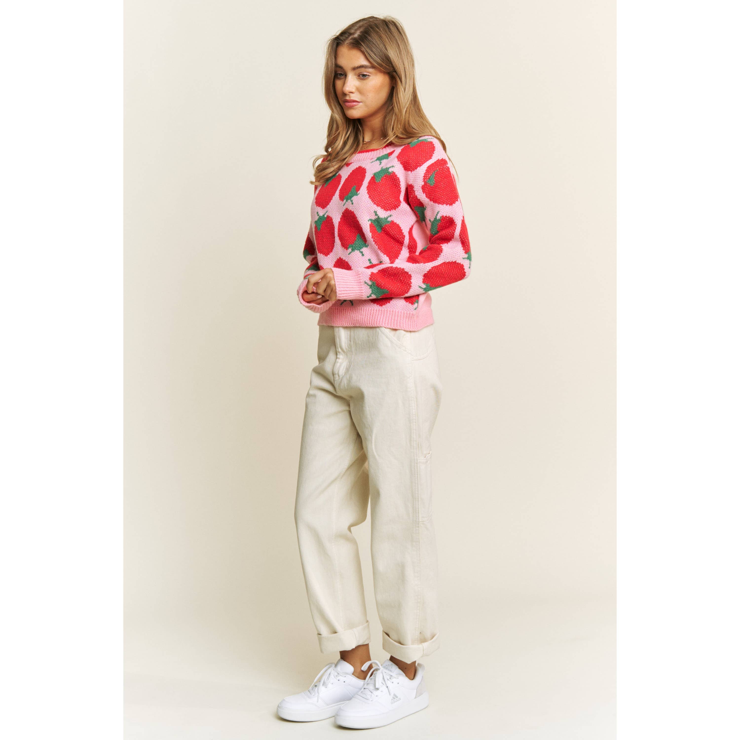 Strawberry jam pullover sweater