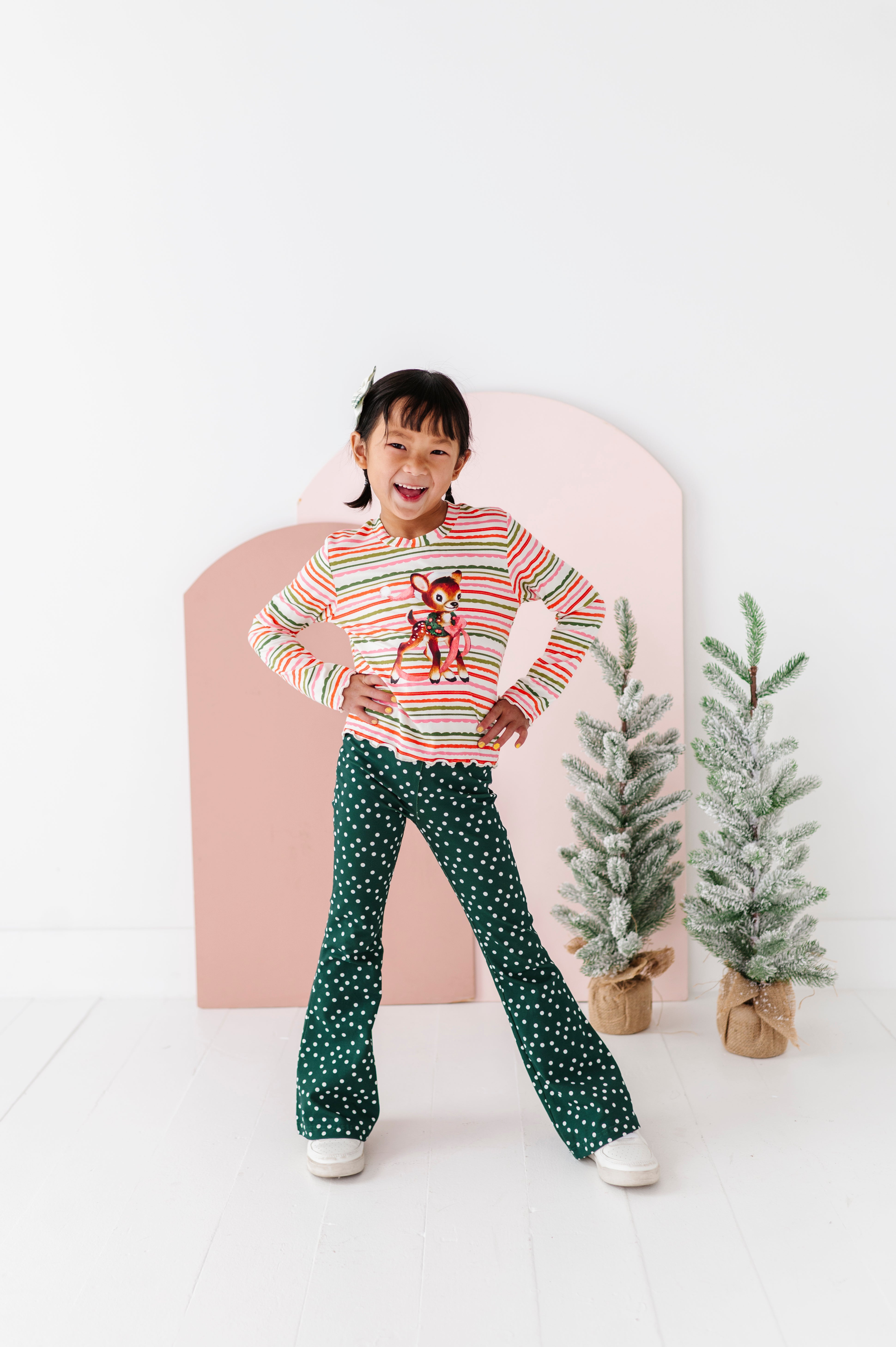 Vintage Reindeer Top| Bamboo Long Sleeve
