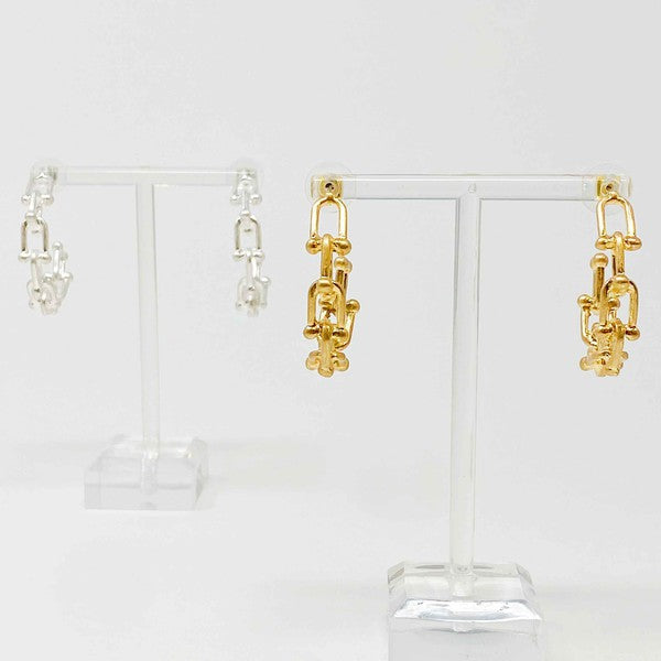 Chained Link Hoop Earrings