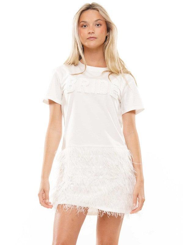 BRIDE Beaded Drop Waist T-Shirt Dress large BRIDE Beaded Drop Waist T-Shirt Dress large