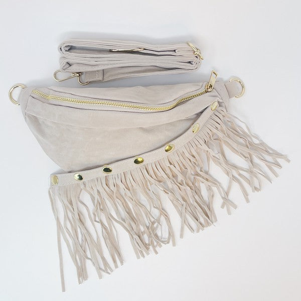 Fringed Or Not Suede Sling Bag