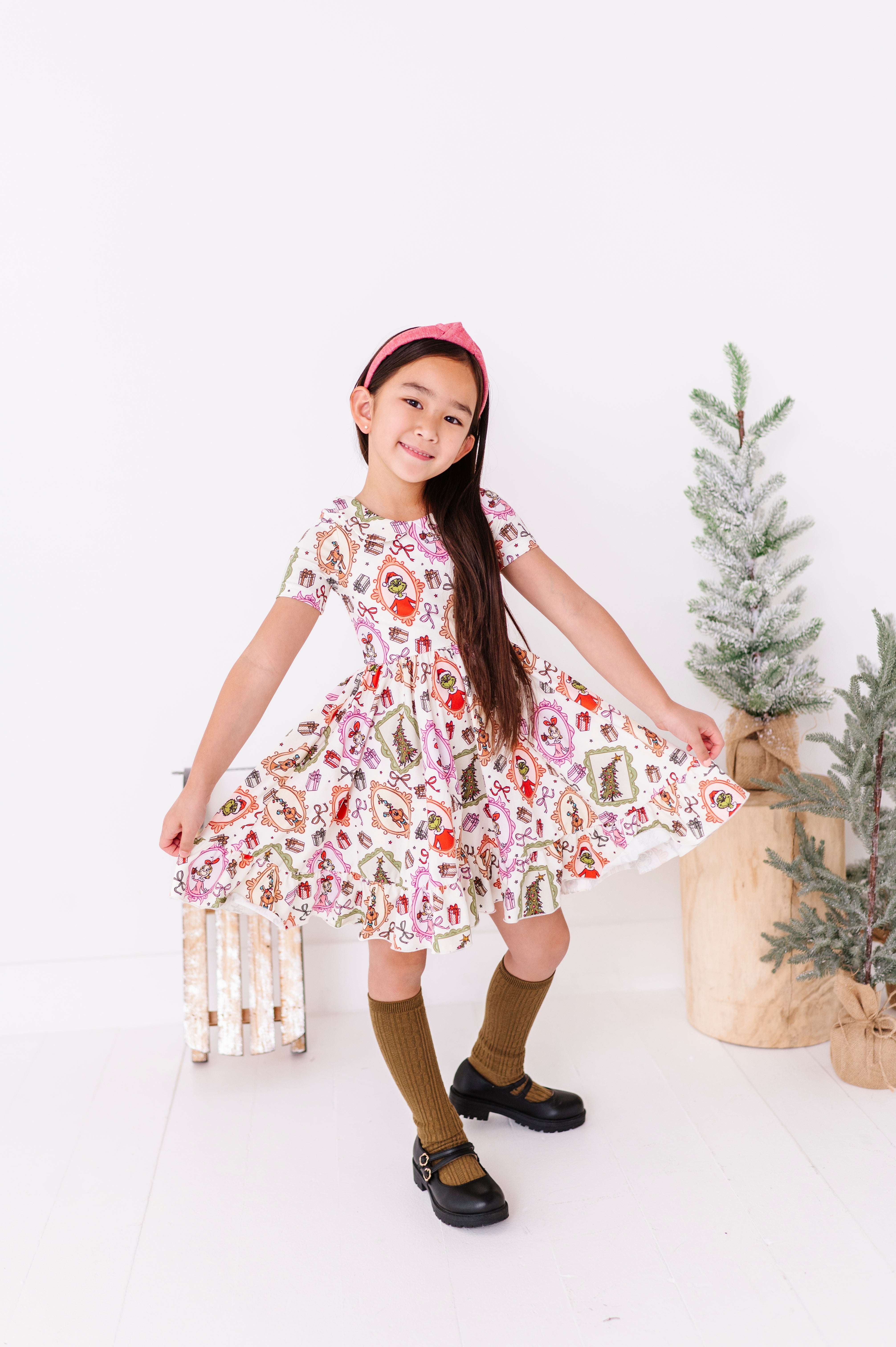 Framed Grinch | Collard Twirl Dress