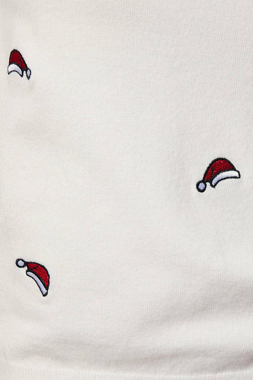 Mock Neck Santa Hat Embroidered Short Sleeve Sweater