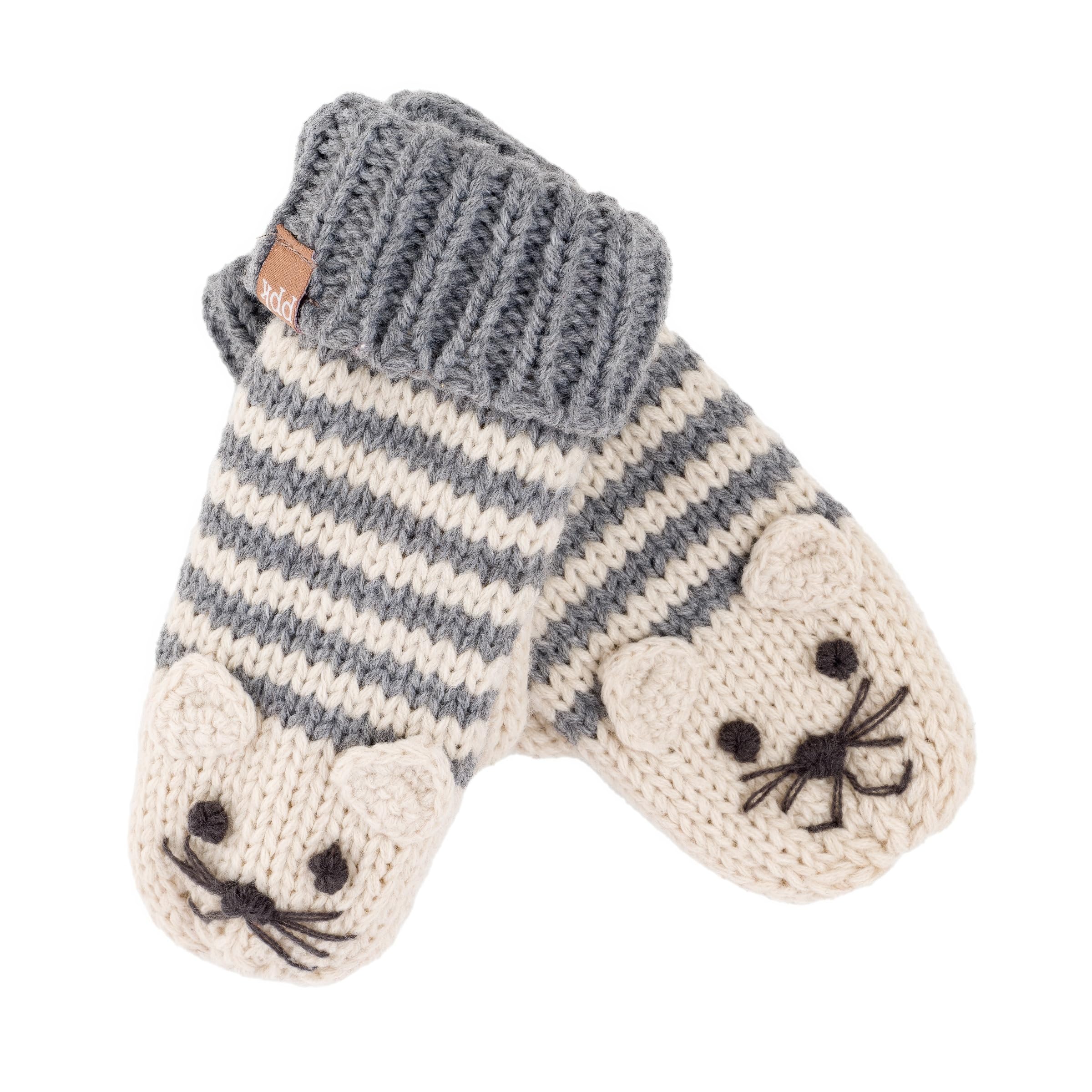 Kids Beanie 2PC Set with Mittens, for Boys and Girls (Age 1-6Y) Unique Novelty Design, Premium Quality