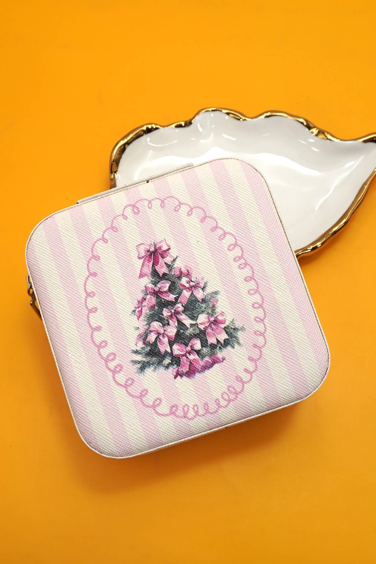 DESIGNED JEWELRY ORGANIZER TRAVEL BOX CASE | 40P566-CHRISTMA - TREE RED - Bexa Boutique