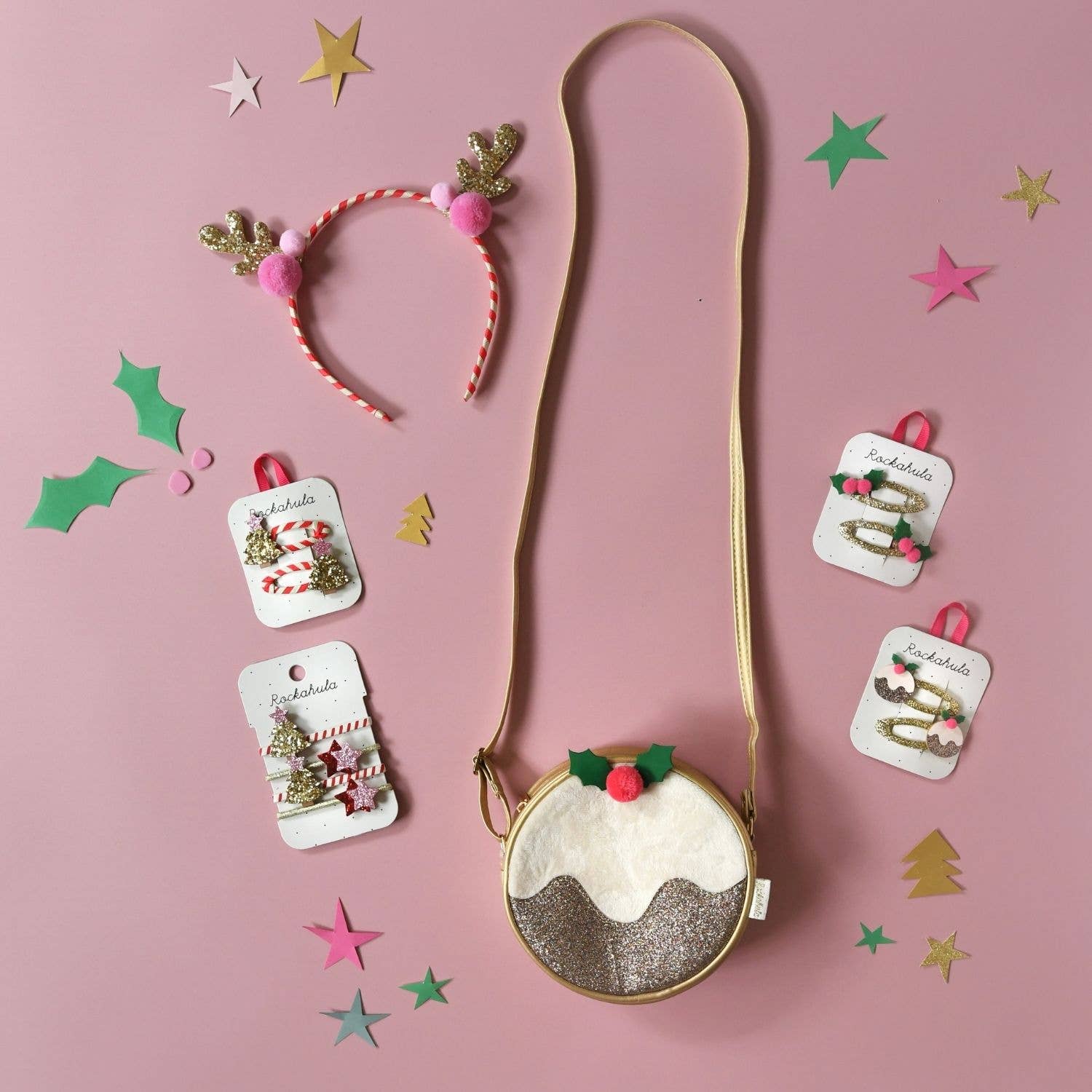 Holly Pom Pom Clips