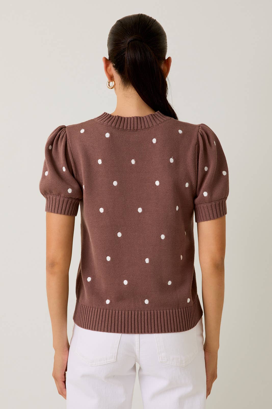 POLKA DOT EMBROIDERED SWEATER