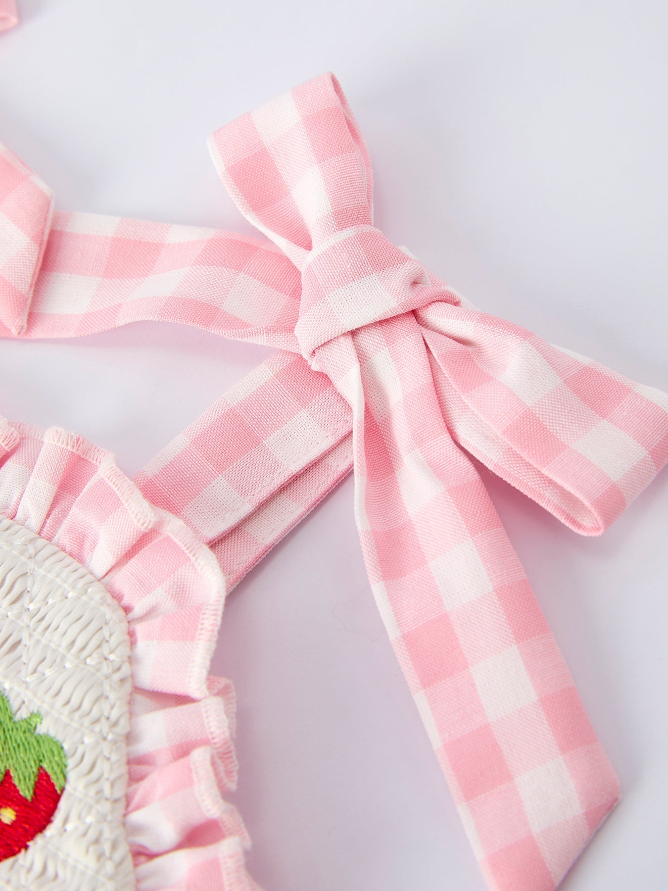 Strawberry Embroidery Girl Dress Bow Strap Ruffle - Bexa Boutique