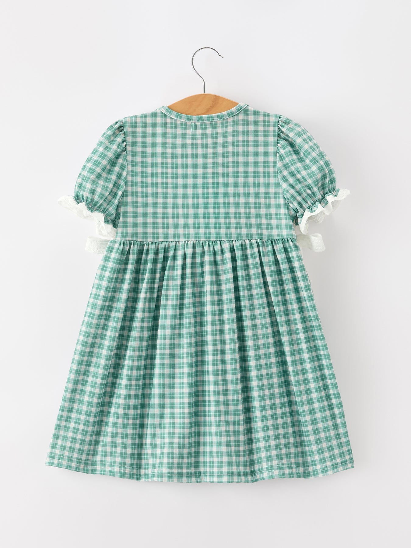 Western Plaid Horse Embroidered Girl Dress