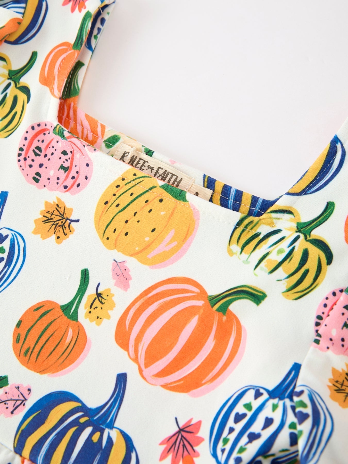 Halloween Pumpkin Print Girls Ruffle Hem Dress