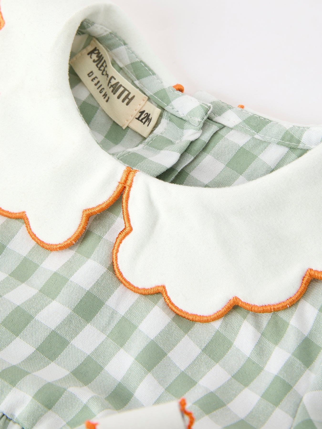 Fall Plaid Baby Girl Romper Pumpkin Bow Peter Pan Collar