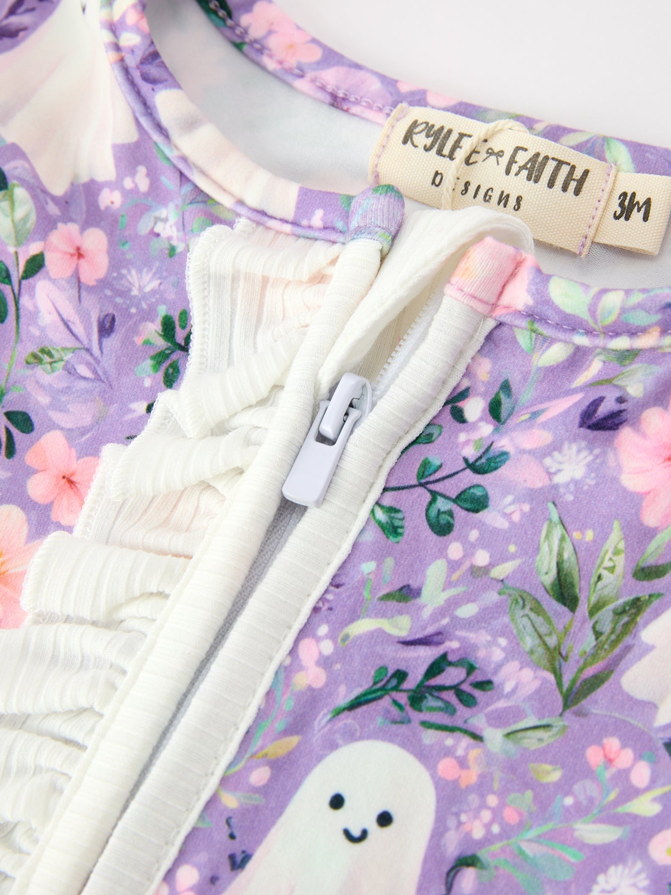 Halloween Ghost Pumpkin Girls Romper Ruffle Zipper