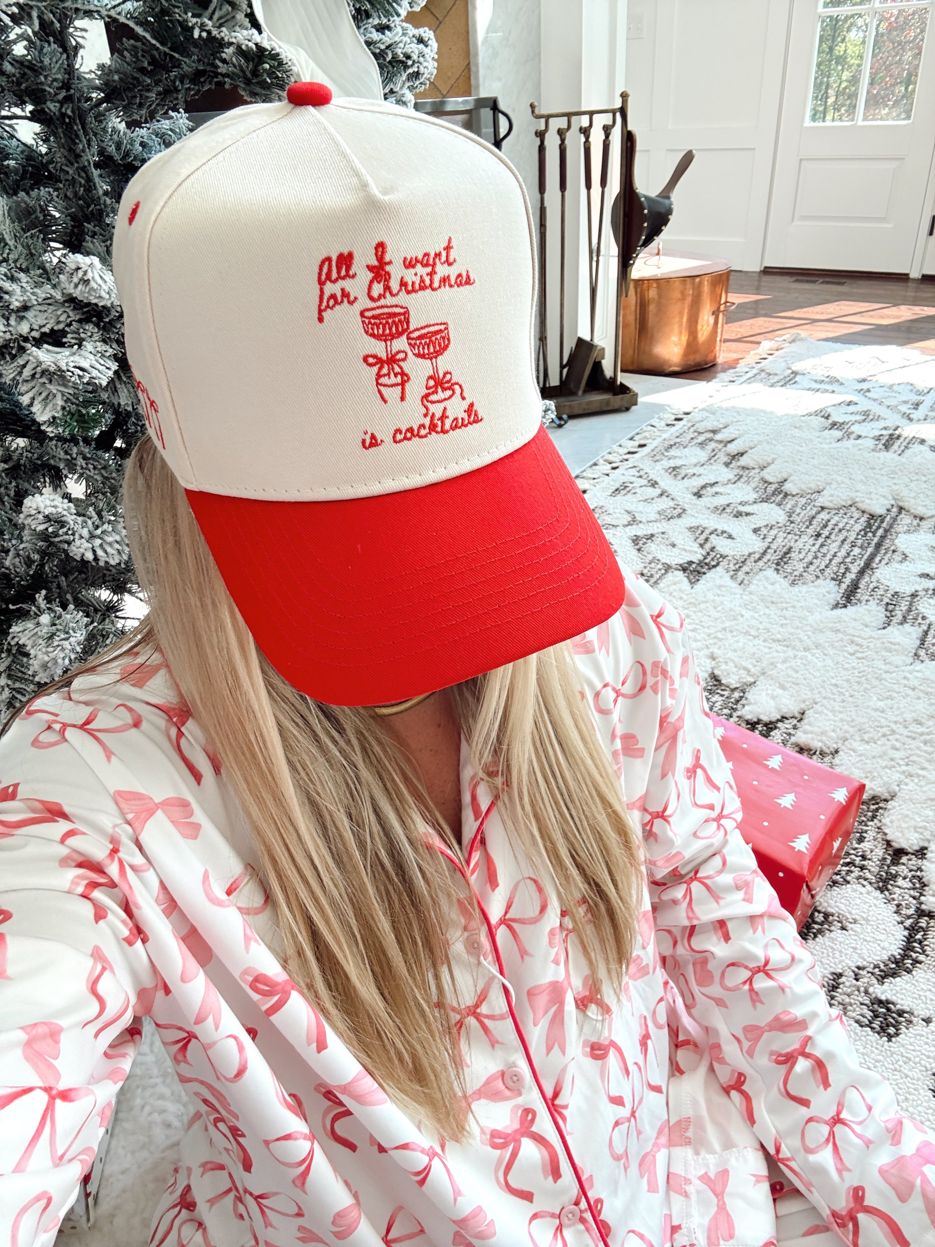 All I Want for Christmas is Cocktails - Red Vintage Trucker Hat