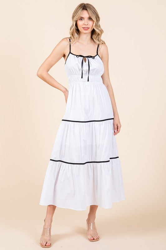 Piping Detailed Midi Sundress