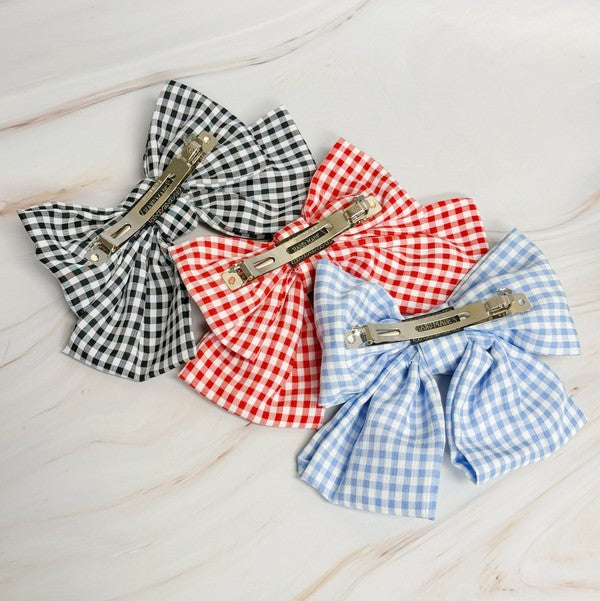 Gingham Bow Pretty Bow Hair Clip